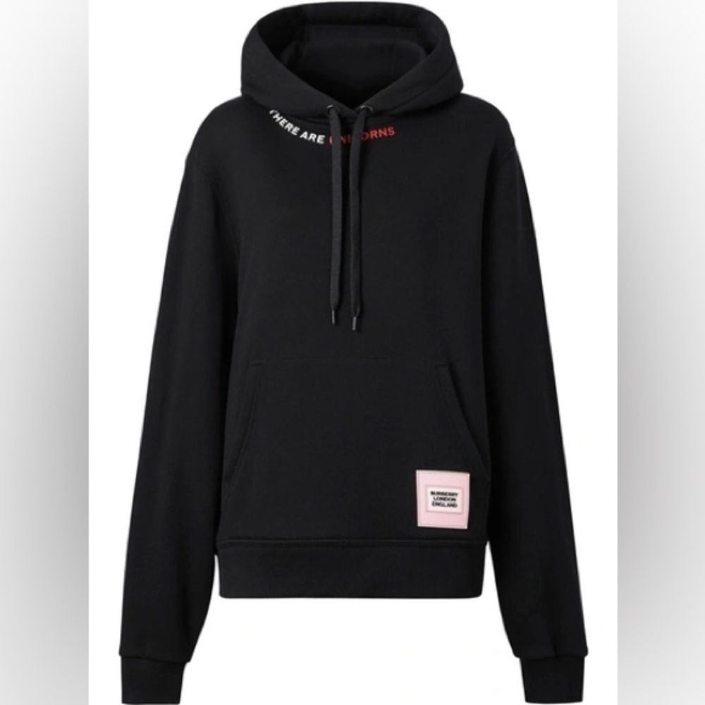 Burberry quote print cotton oversized hoodie -size M